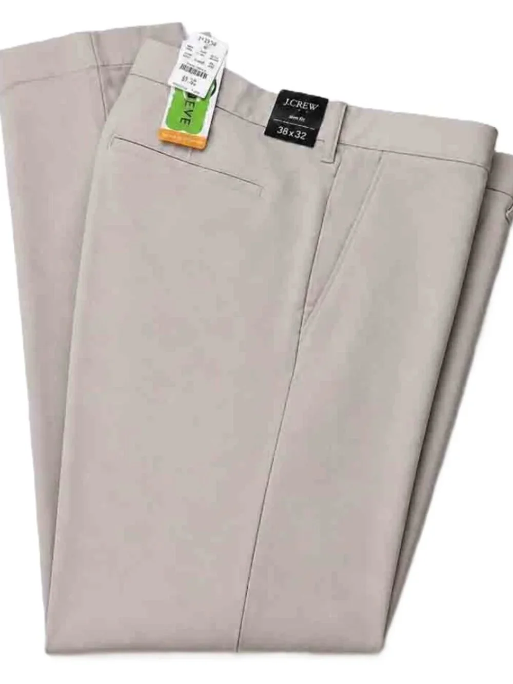 J.Crew Flex Slim Fit Chinos Pants Beige Flat Front Men's ACTUAL Size 40 X 32